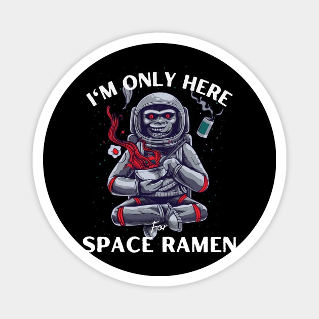 Monkey astronaut ramen Magnet by Nekojeko